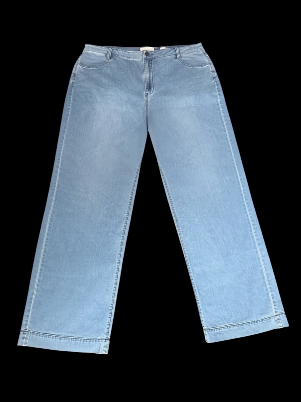 NWOT Coldwater Creek 90% Cotton Lightweight Light Bleach Wash Denim Trousers